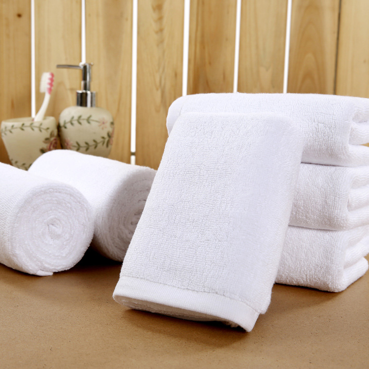 21 Shares 150G Hotel Hotel Beauty Salon Sauna Bath White Towel Thickened Pure Cotton Face Washing Embroidered Logo