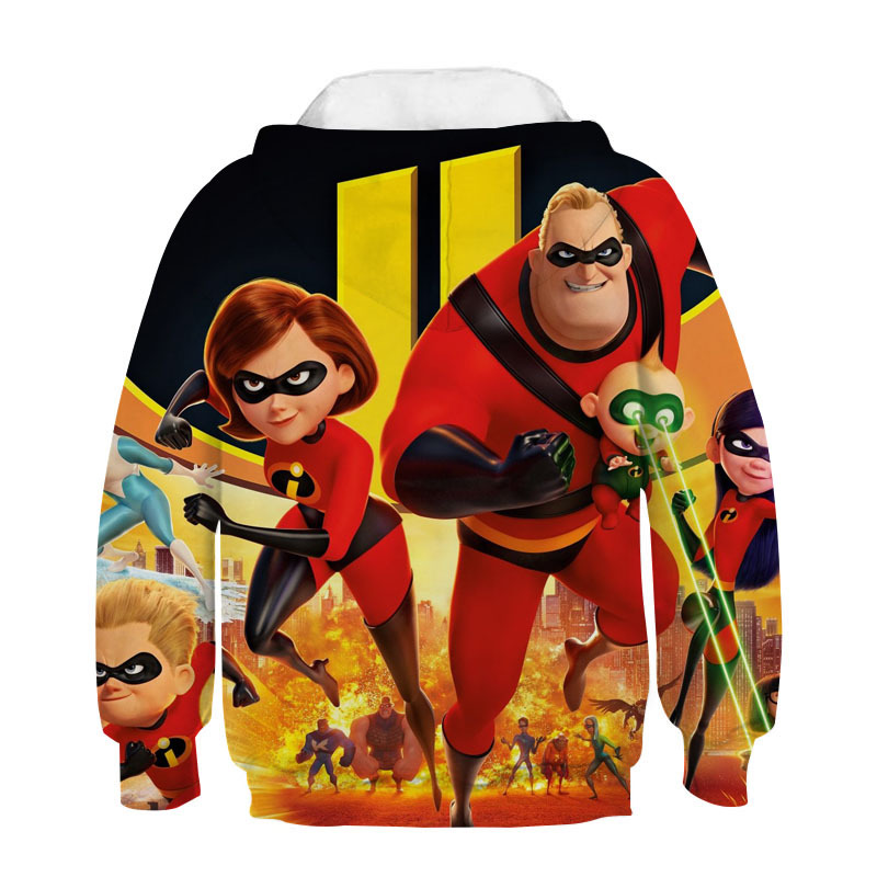 外贸爆款超人总动员服装卡通长袖秋季套头上衣3d数码印花休闲卫衣