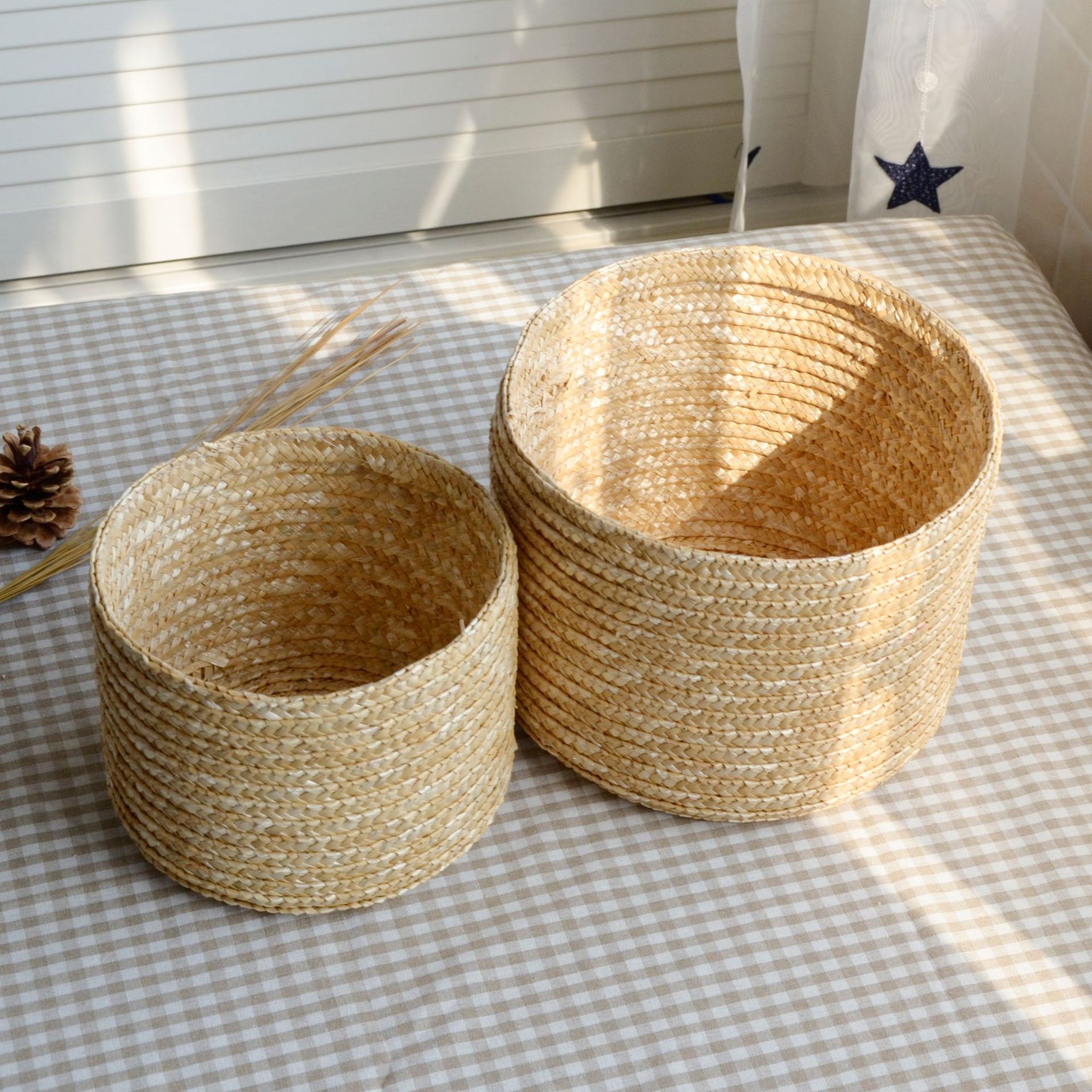 Handmade Straw Woven Storage Basket Storage Basket Home Gift Living Room Storage Box Barrels Packing Boxes