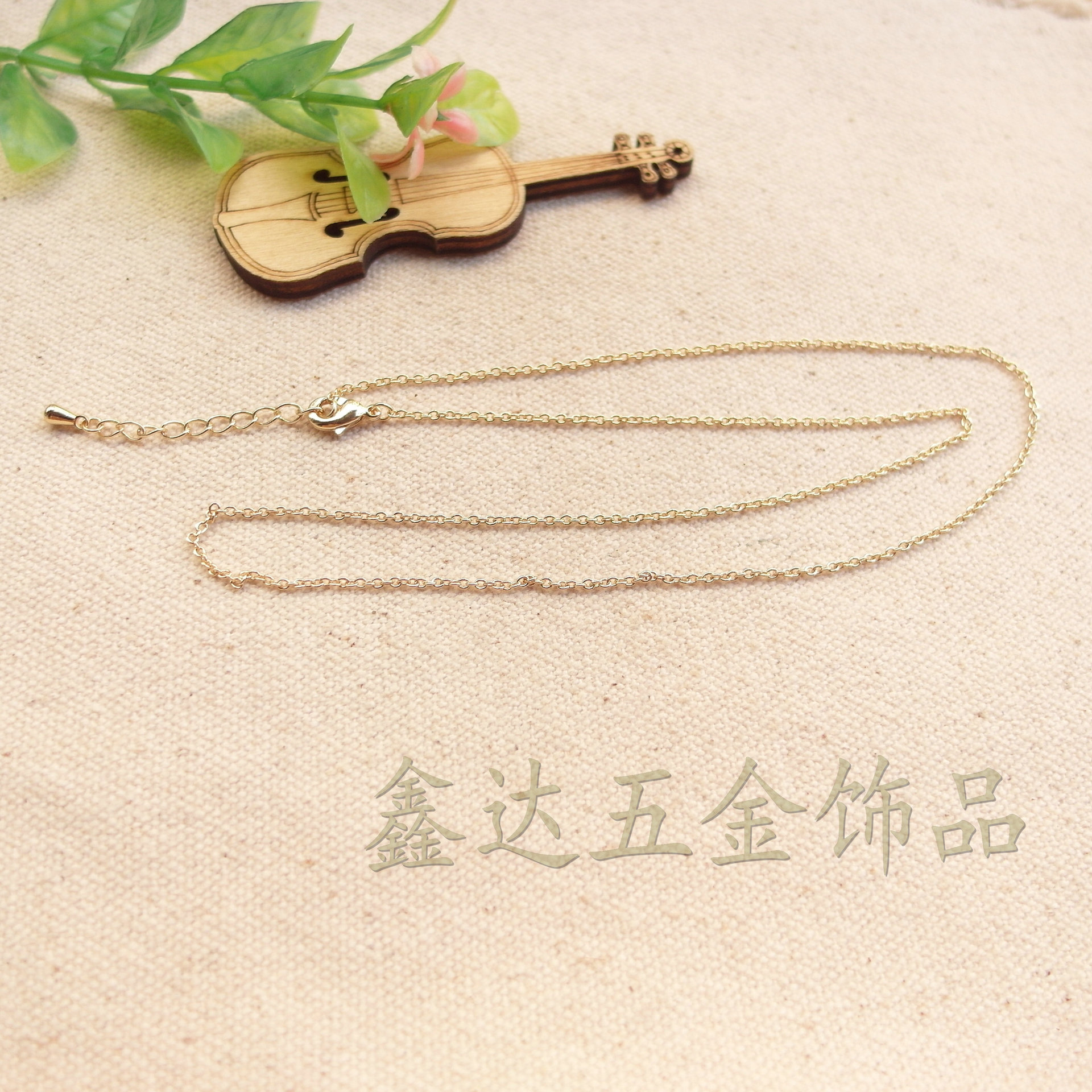 饰品批发 铜镀金色项链 细款锁骨链金色项链o字链女款配链-阿里巴巴