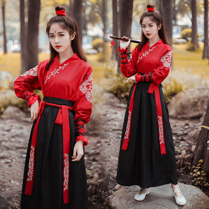 古装汉服女改良汉元素日常服装女超仙中国风长裙清新淡雅古风套装