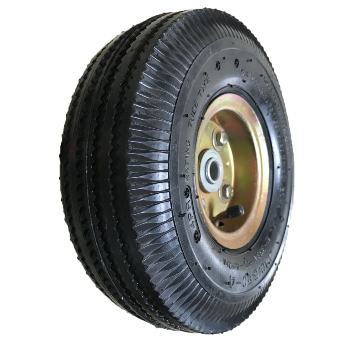 10寸充气轮胎手推车350-4打气轮子老虎车重型货仓车脚轮橡胶外胎