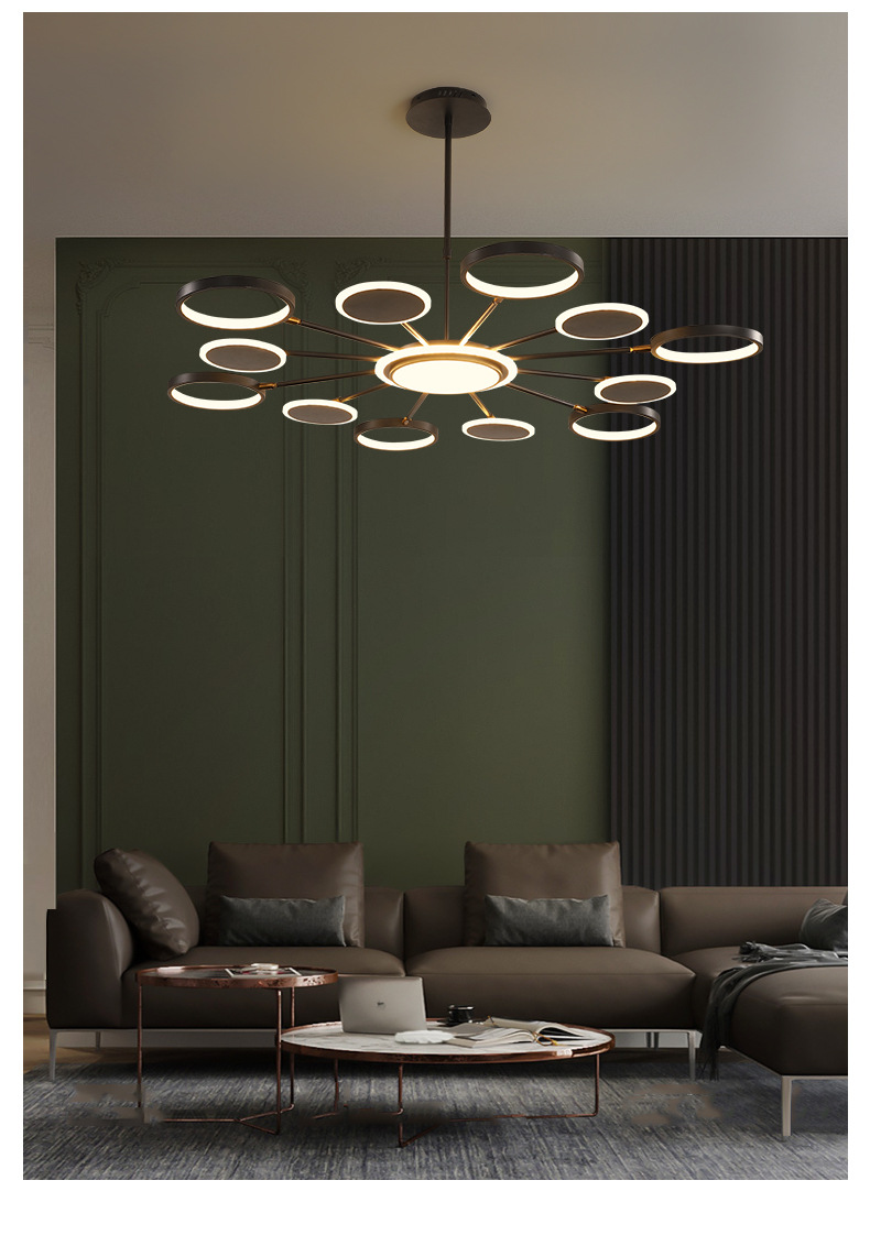 后现代轻奢吊灯客厅灯网红卧室简约大气创意北欧多头分子灯具