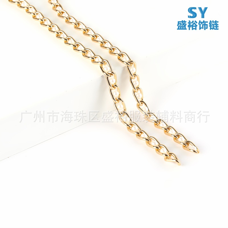 Factory Direct Sales Metal Bags Chain Clothing Accessories 4cm Clip Bead Necklace Aluminum Zipper Bag Chain-Strap DIY Handmade Chain