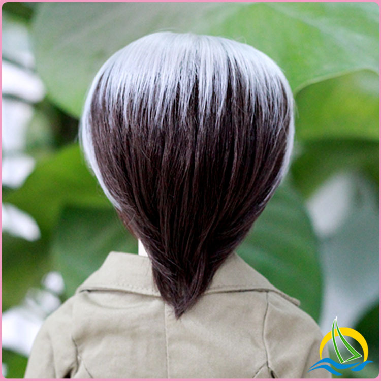 渐变bjd假发牛奶丝仿马海毛假发修剪3分bjd娃发女耐热高温丝发网