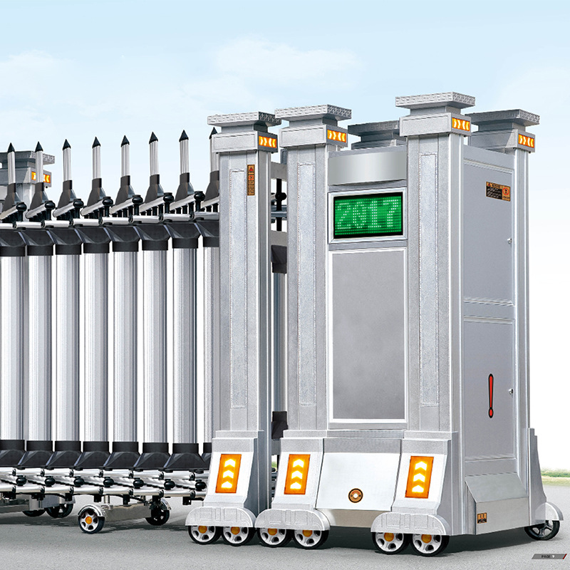 鹰胜煌电动伸缩门工地钢大门铝合金不锈钢小区政府单位自动轨道门