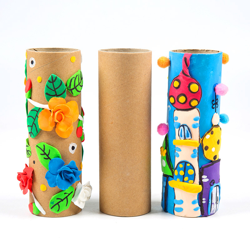 白胚纸筒纸管纸芯筒卷纸筒圆纸筒幼儿园创意手工diy材料绘画涂鸦