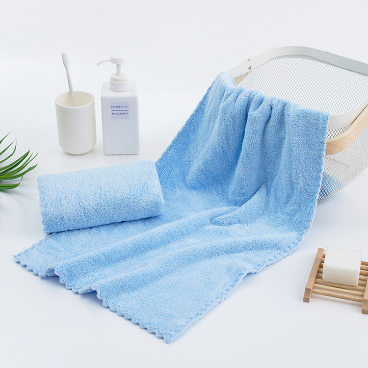 经编珊瑚绒厚毛巾 300克洗脸巾 吸水厂家定制logo商超情侣毛巾
