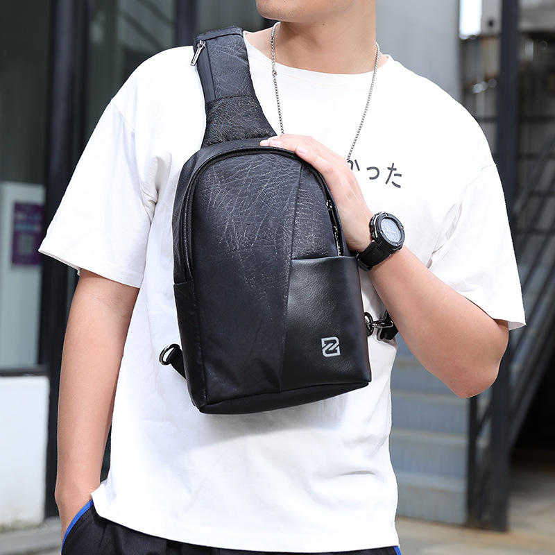 跨境胸包男潮牌单肩斜挎包男士包包休闲轻便运动斜肩包一件代发