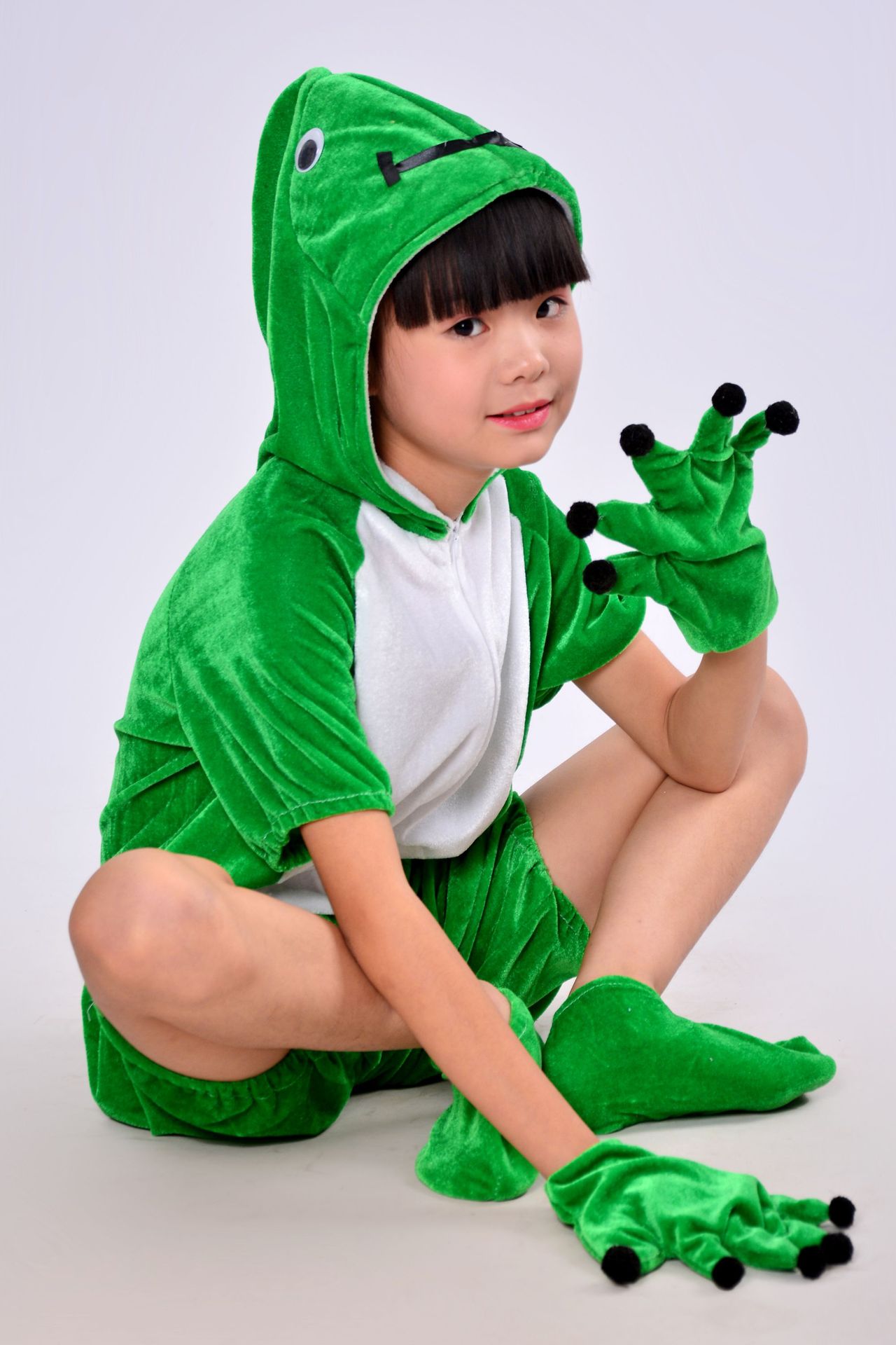 儿童青蛙演出服小青蛙舞蹈服小蝌蚪找妈妈角色扮演服装男女童