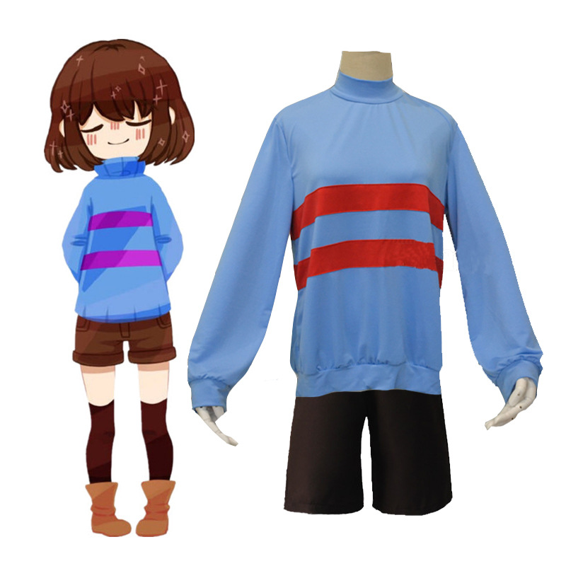 传说之下undertale cosplay服装frisk 弗里斯克cos服厂家批发