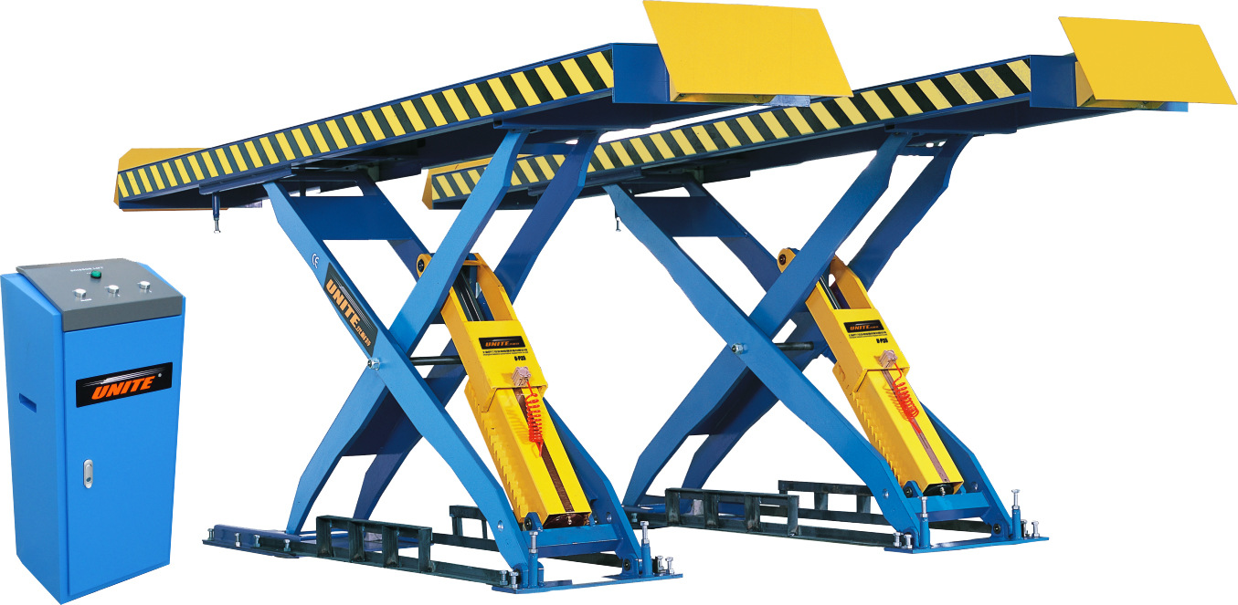 优耐特u-p35 u-p45 u-p55平板藏地式大剪举升机汽车维修举升机