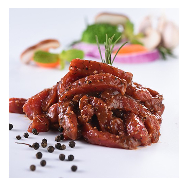 黑椒牛柳1000gx10袋/件 腌制生牛肉条