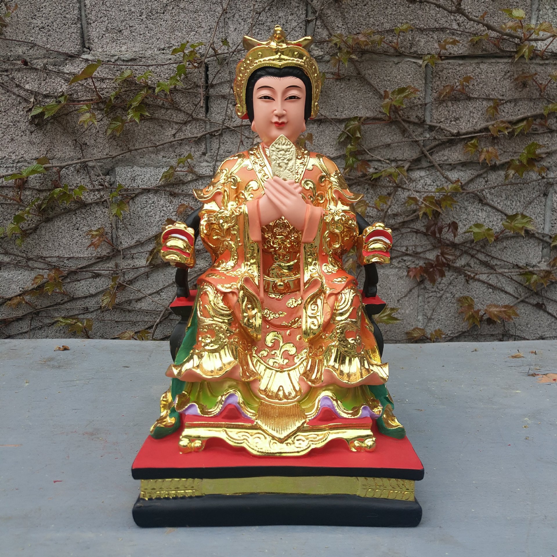 树脂佛像工艺品摆件 16寸圣母三霄娘娘碧霞元君琼霄碧霄云霄