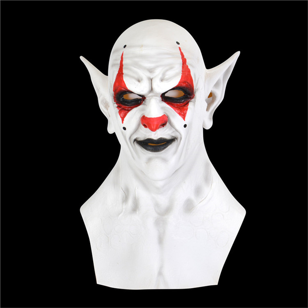 万圣节新品小丑面具白色影视道具面罩绿色小鬼乳胶头套joker mask