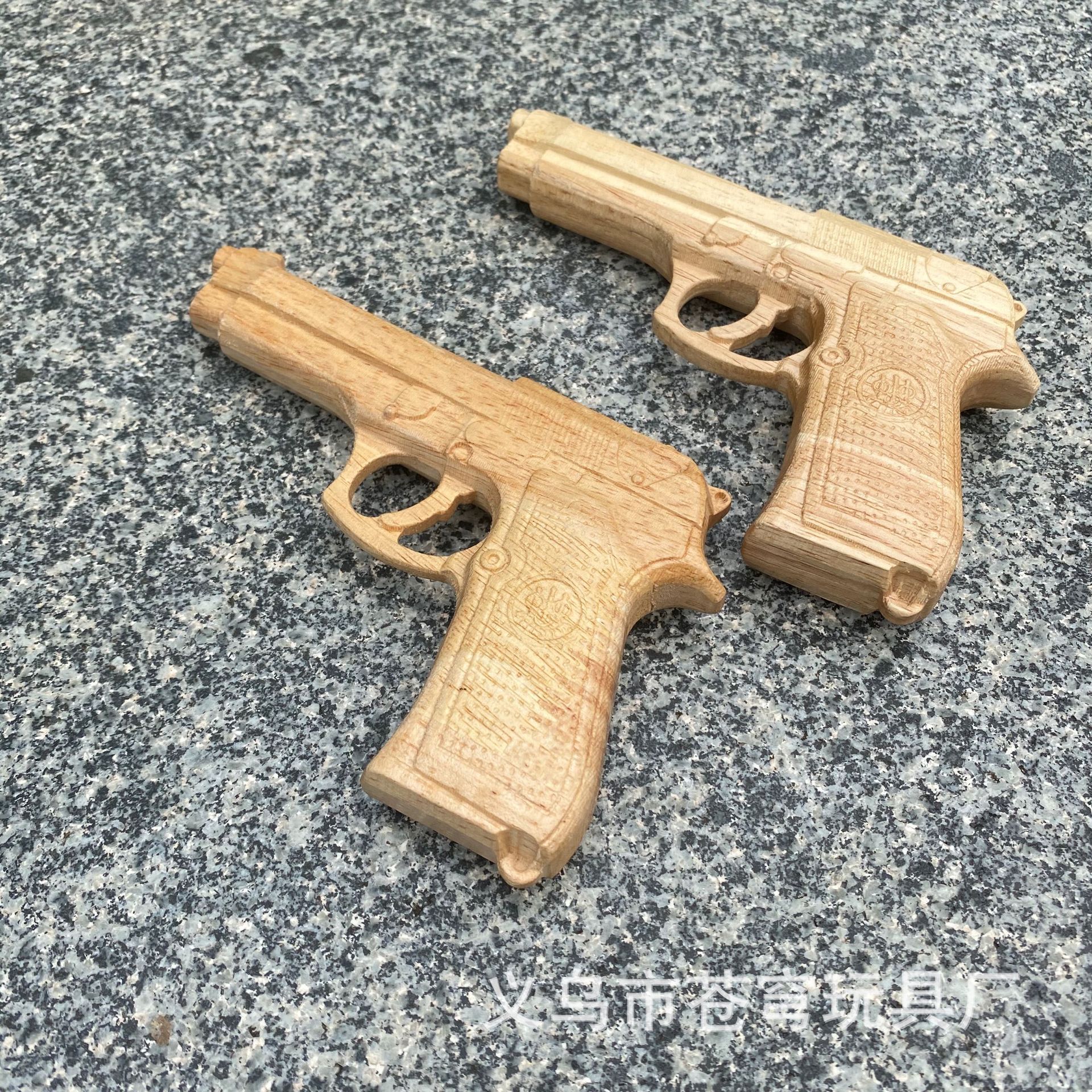 实木手枪模型玩具整木进口橡木雕刻浮雕工艺品木手枪儿童厂家直销