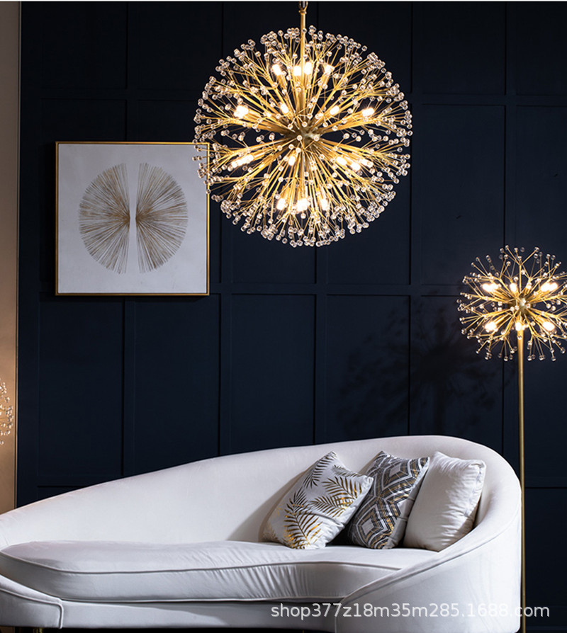 后现代轻奢蒲公英吊灯美式简约家用客厅餐厅网红咖啡厅水晶吊灯