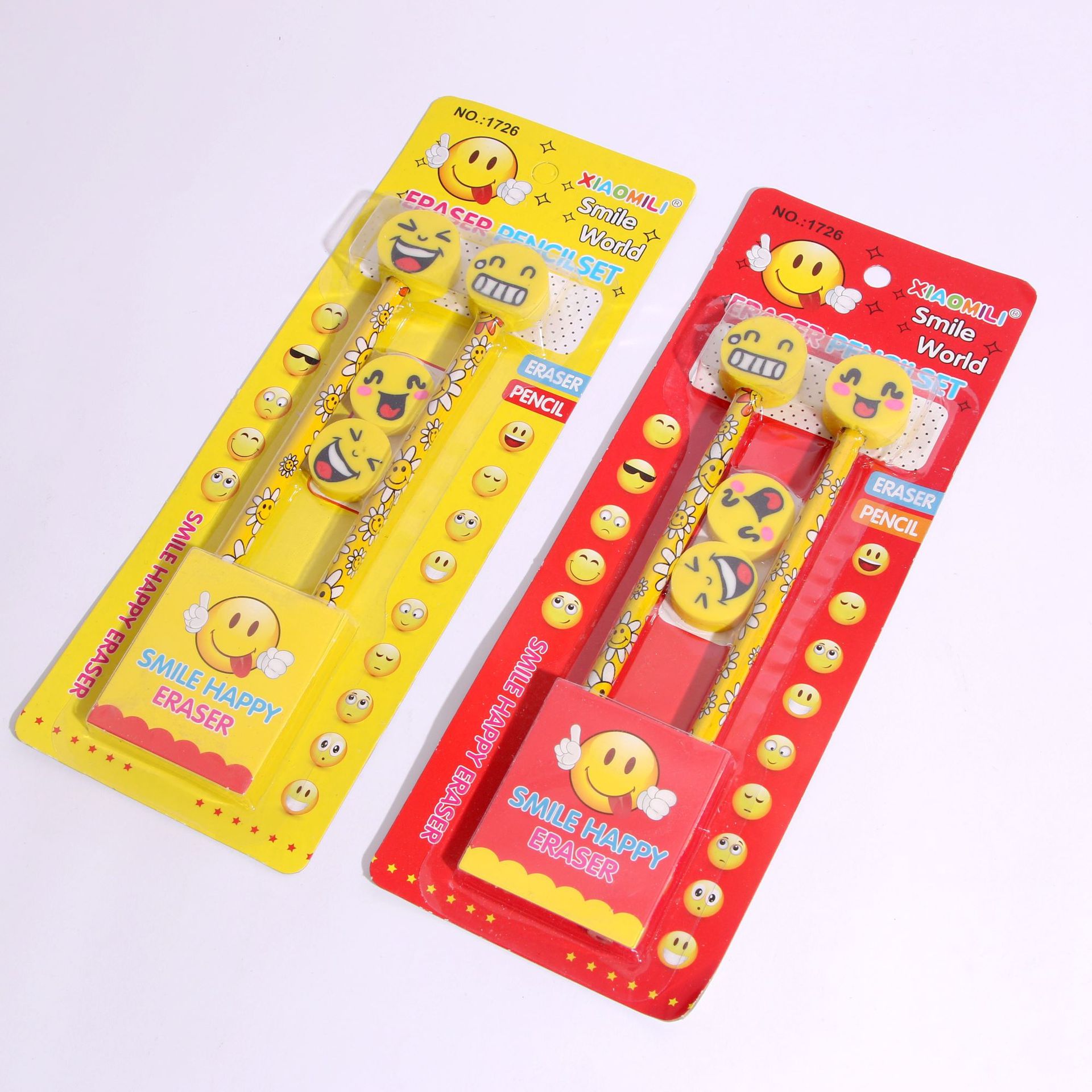 厂家直供儿童奖品创意礼物笑脸橡皮卷笔刀铅笔套装实用礼品