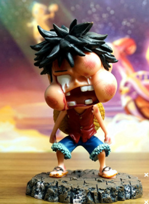 海贼王 手办 挨揍 欠揍 挨打 肿脸 路飞 鼻青脸肿 公仔蛋糕摆件