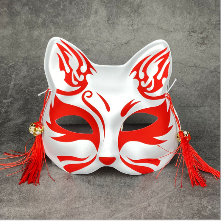 半脸猫面具 和风cos狐妖 狐狸面具猫暗部cosplay儿童动漫地摊夜市