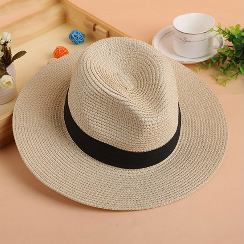 Xiaolajiao Style Summer Sunshade Women's Foldable Straw Hat Wide Brim Top Hat Panama Beach Vacation Hat