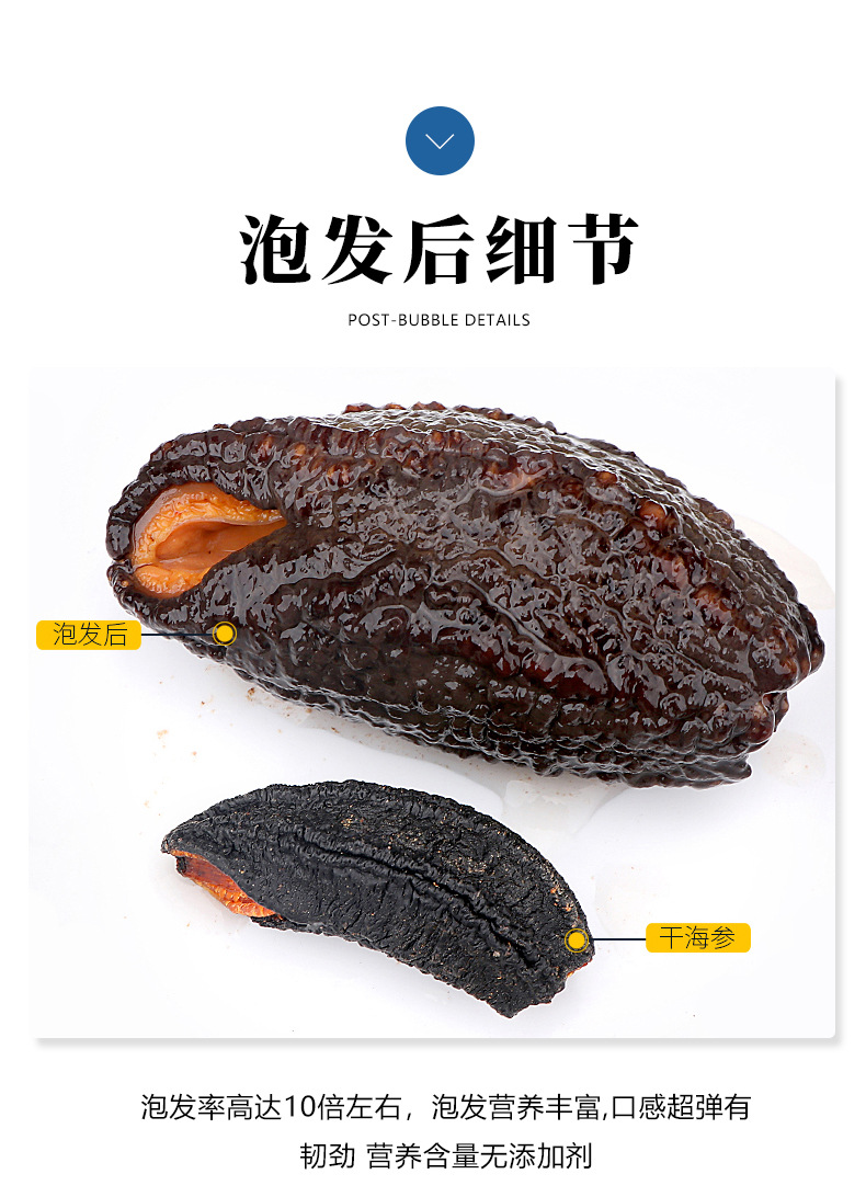 工厂直销海参皮批发 加拿大冰岛红极参俄罗斯海参皮淡干海参500g