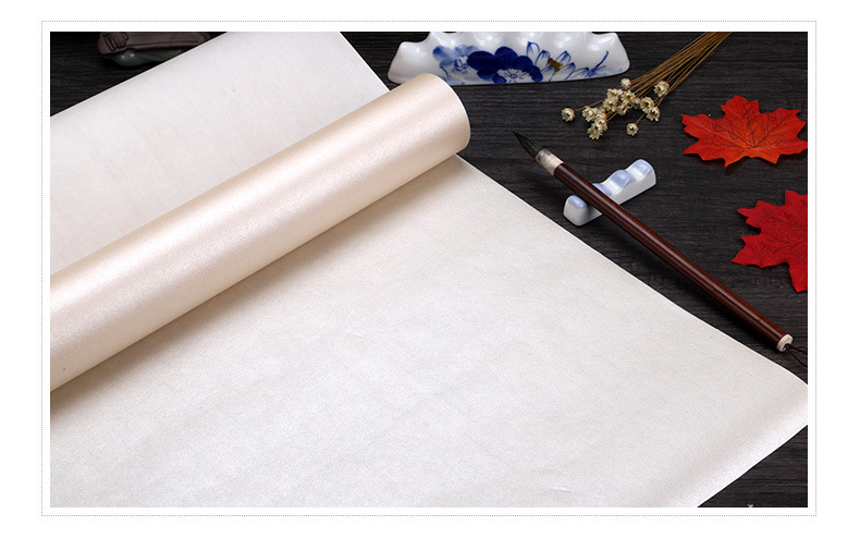 作品用彩金绢纸宣纸长卷书法创作小楷小品半生半熟书法专用仿绢宣