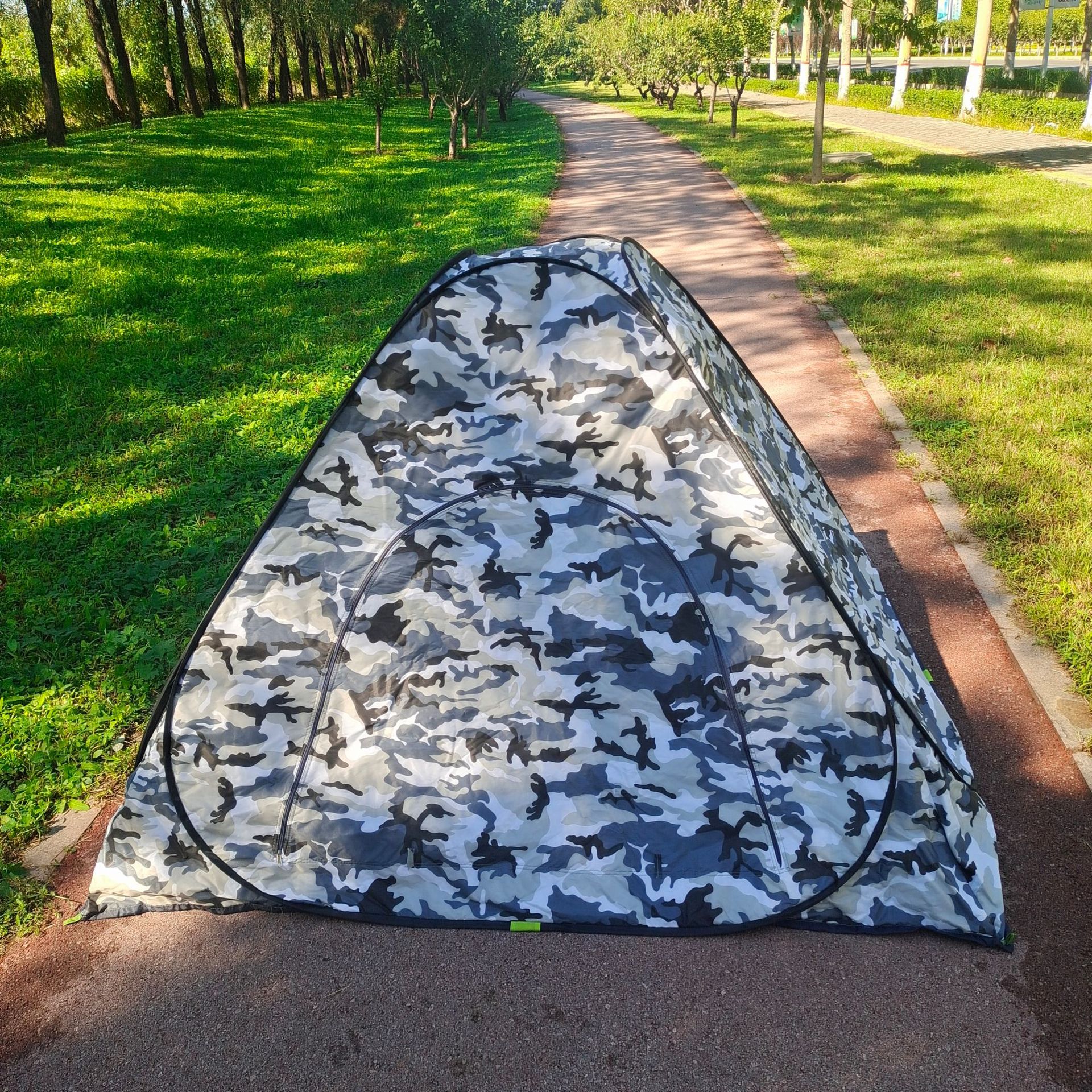 户外冬钓加棉自动速开帐篷2人钢丝自动迷彩钓鱼帐篷 冰钓保暖速开