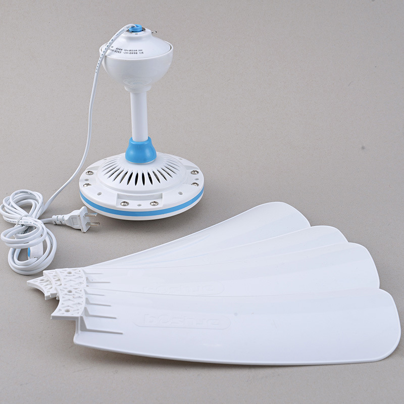 波士洁四叶小吊扇宿舍微风床上电风扇蚊帐遥控学生电风扇静音380