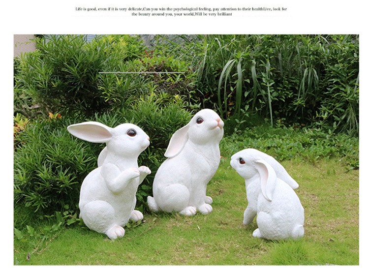 可爱兔子玻璃钢雕塑仿真园林幼儿装饰品动物游乐园房地产美陈摆件