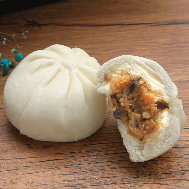 厂家批发广式滑肉鲜肉包45g*12个速冻半成品包子早茶点心早餐面食