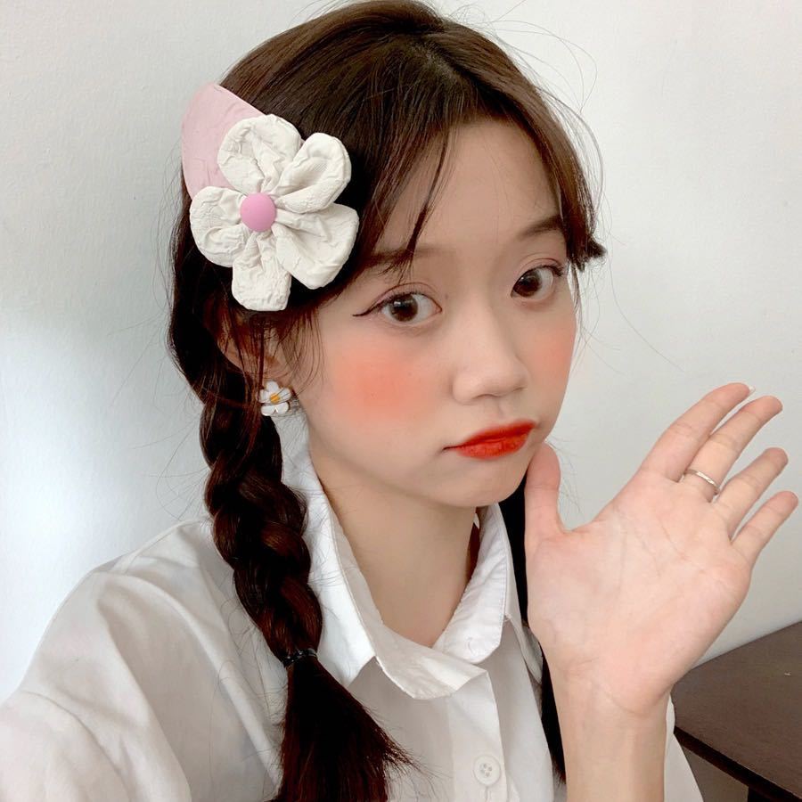 森系甜美bb夹甜美花朵发夹发饰 少女网红超大号刘海夹ins少女可爱