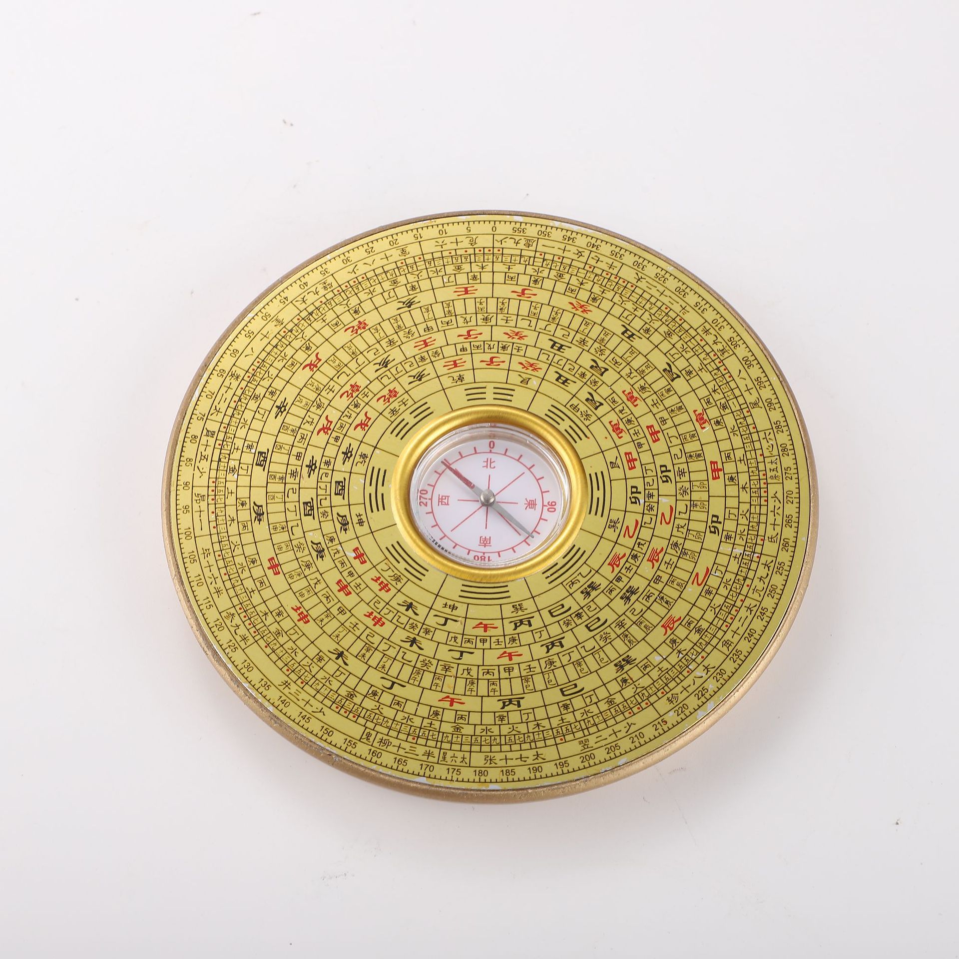 厂家直供复古风纯铜罗盘风水罗盘指南针太极八卦镜风水道具经罗仪