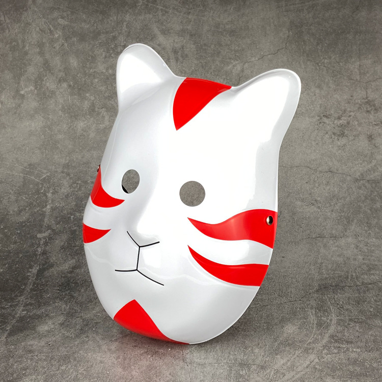 木叶暗部狐狸猫脸环保pvc面具 动漫火影忍者猫咪cos道具面具 批发