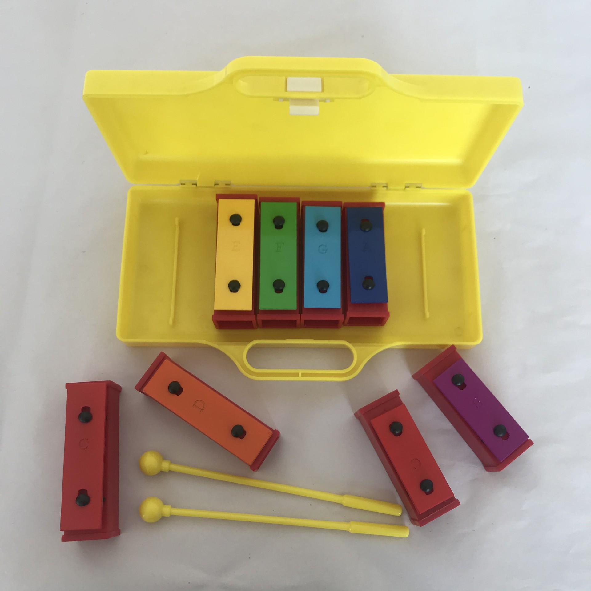 奥尔夫打击乐器八音音块塑料彩色八音音砖铝板琴8音敲琴