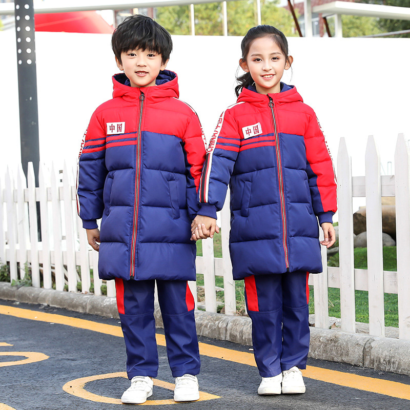 幼儿园棉衣校服小学生冬装加厚保暖棉服套装冬季防寒服班服老师服