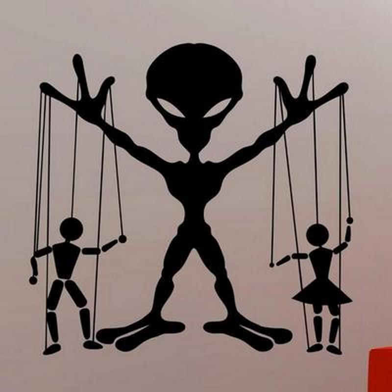 外星人木偶图案创意精雕墙贴艺术家居墙贴画