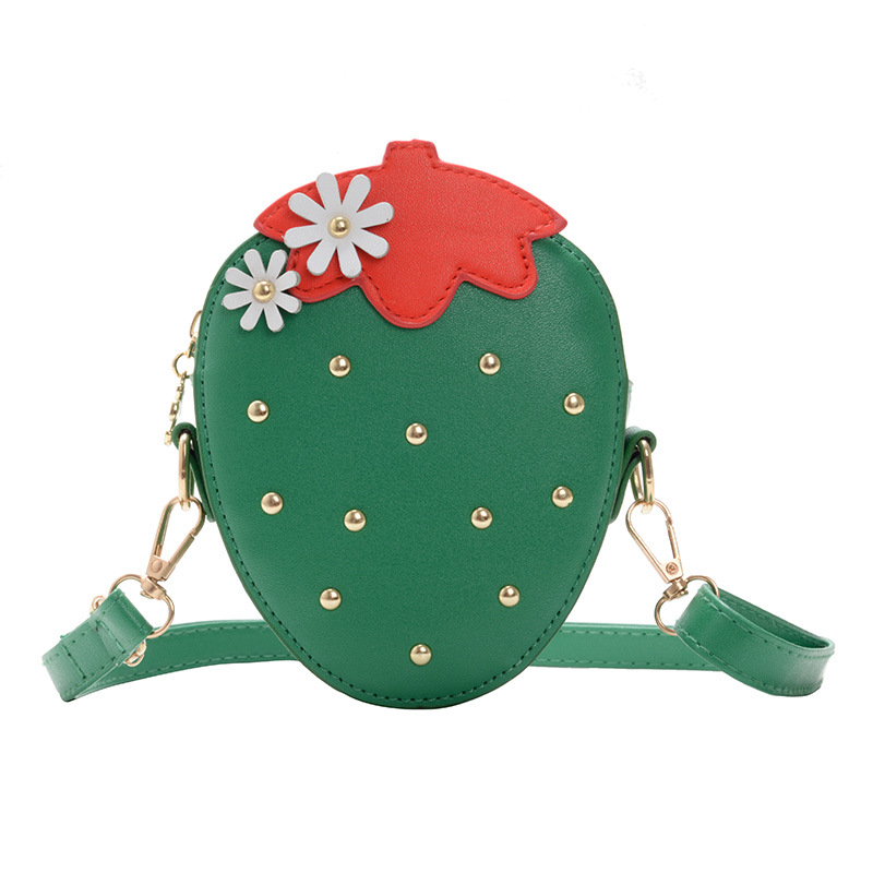 2020 Spring New Children's Bags Three-Dimensional Strawberry Pu Shoulder Bag Children Crossbody Accessory Bag Princess Coin Purse