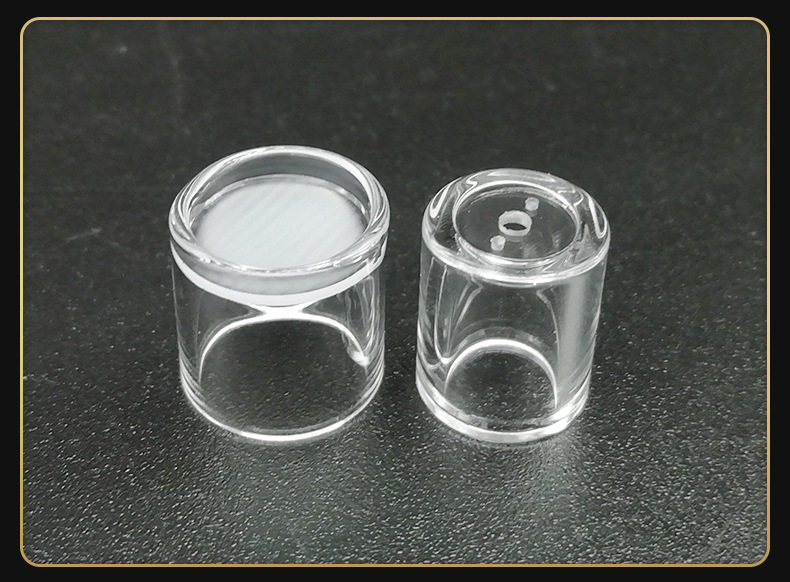 厂家直供 打孔石英杯 玻璃杯 磨砂或透明石英玻璃杯 来图定制