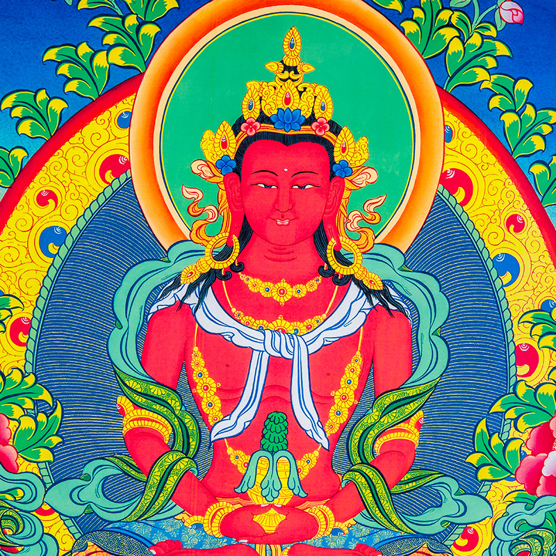 长寿佛唐卡刺绣布料装裱西藏唐卡装饰挂画长寿佛唐卡佛像1.