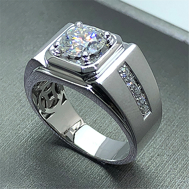 3万个wish热卖外贸跨境货源 奢华群镶满钻男士戒指 豪华欧美银戒指