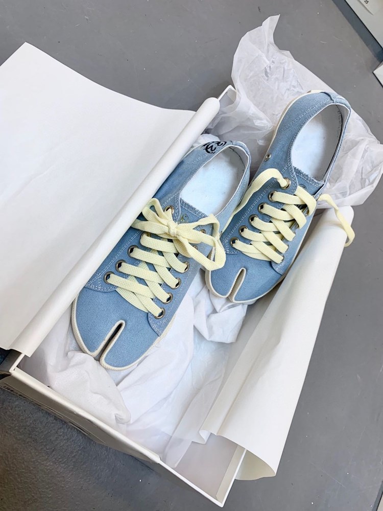 mm6平底帆布分趾鞋女isn潮阿希哥同款一脚蹬懒人猪蹄板鞋情侣鞋