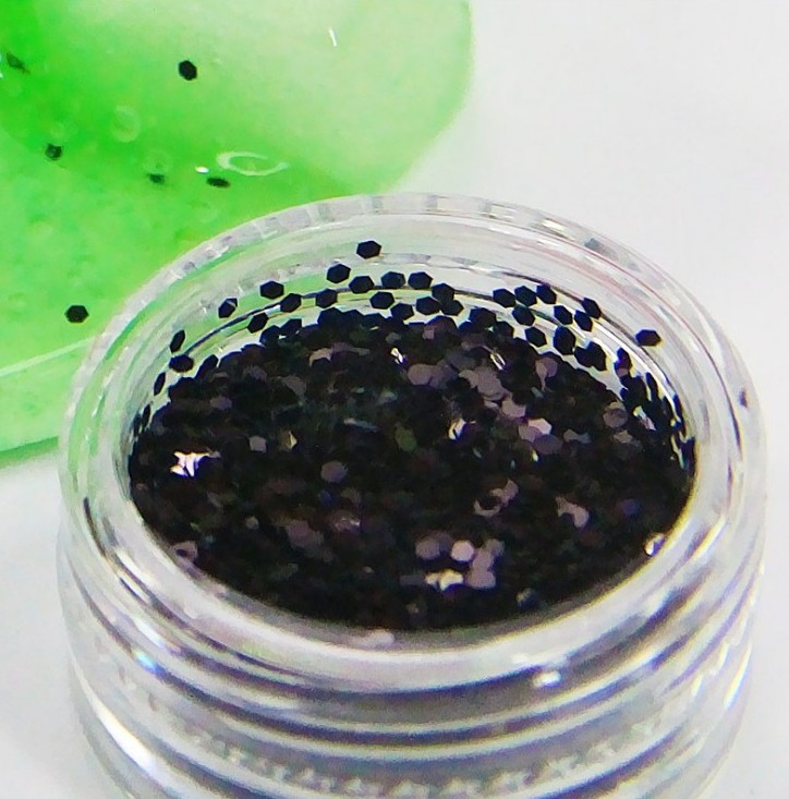 黑色闪粉亮片 史莱姆搭 配装饰物仿真火龙果弥猴桃草莓黑籽