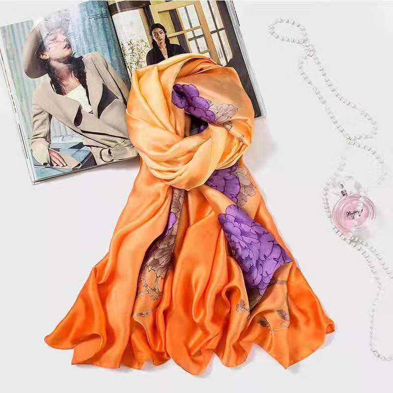 丝巾女春夏季大防晒纱巾薄秋冬季长款百搭围巾时尚洋气旗袍披肩