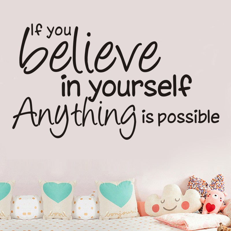 速卖通热卖英文励志名言墙贴 个性背景墙装饰 pvc涂鸦贴纸 自粘