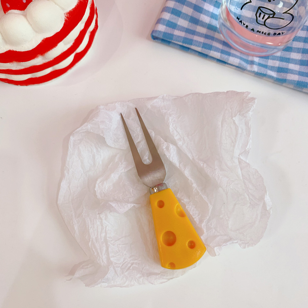 Super Cute Cheese Internet Hot New Knife and Fork Ins Cute Breakfast Tableware Sauce Butter Cake Bread Dessert Small Fork
