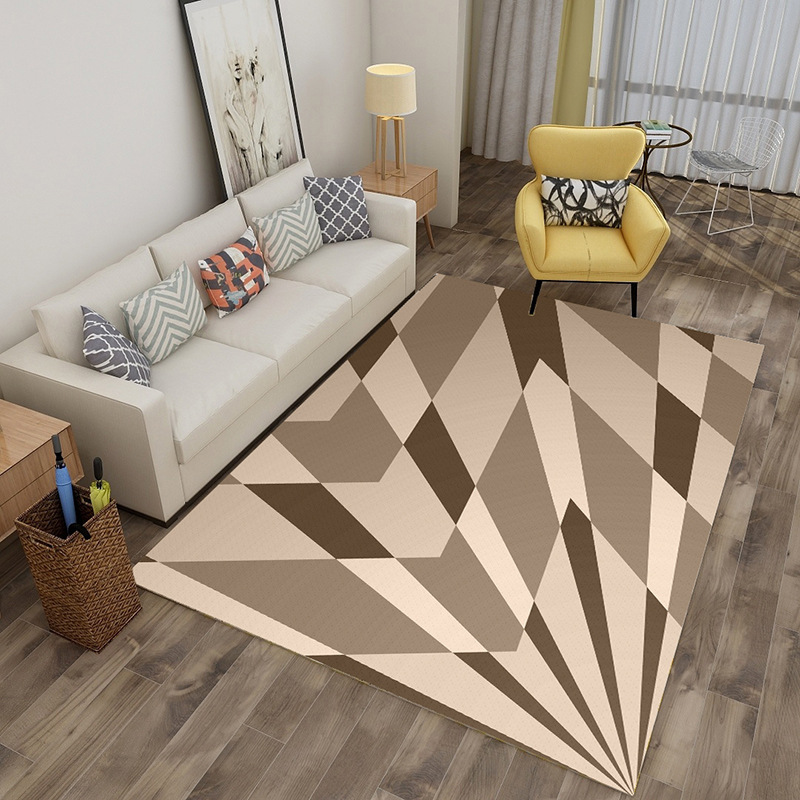 Cross-Border Illusion Black and White Pattern Carpet Living Room Coffee Table Printed Geometric Carpet Simple Home Non-Slip Rectangular Carpet