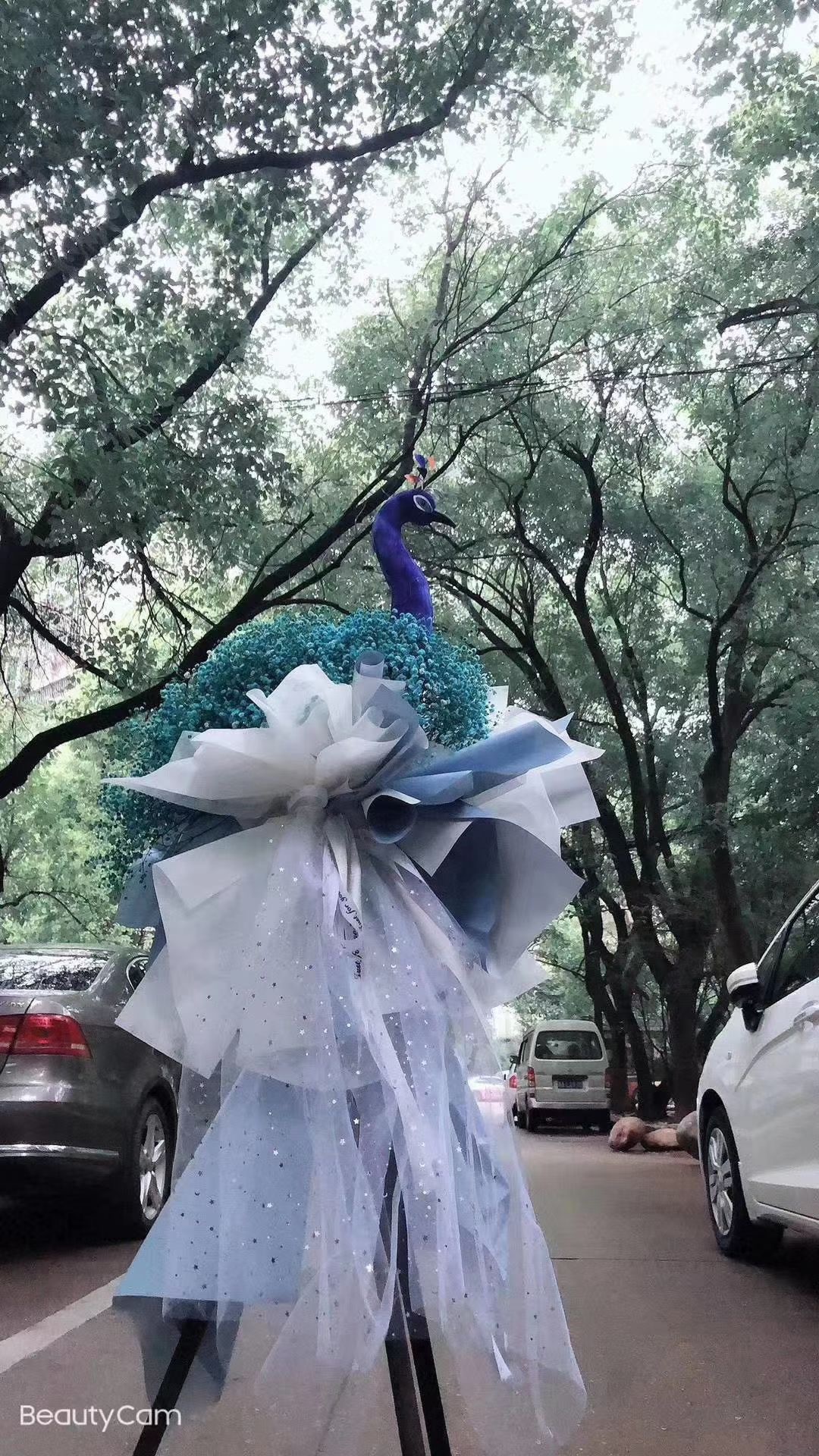 仿真孔雀头模型开业花篮插花装饰品婚车配饰孔雀嘴鸟嘴材料配件