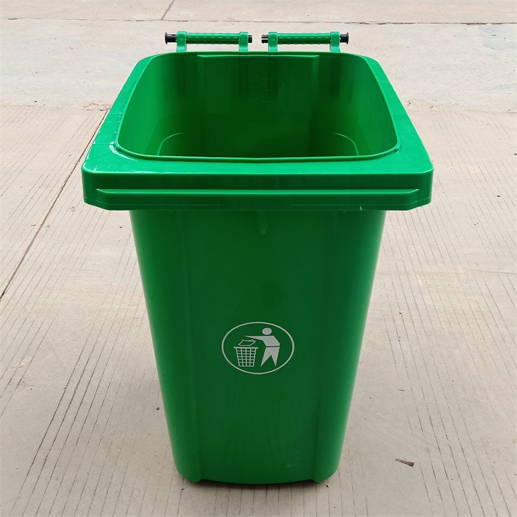 绿色100升户外垃圾桶带轮分类小区公园塑料垃圾桶可套垃圾袋