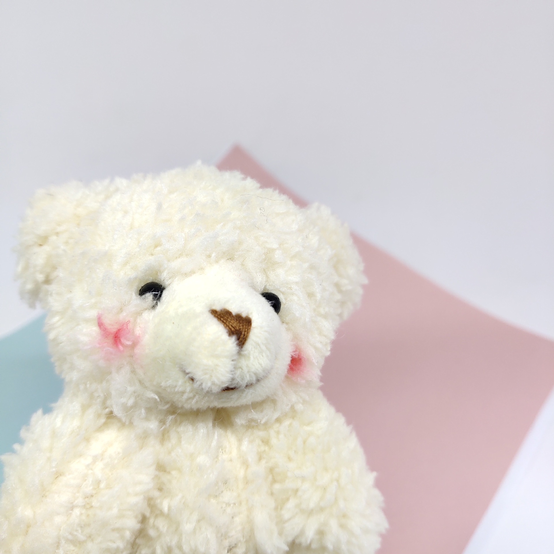 卷毛腮红小熊毛绒玩具挂饰ins网红可爱包包挂件 毛绒关节公仔批发